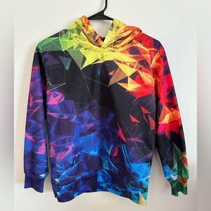 Youth Rainbow Geometric Pattern Hoodie 10/12